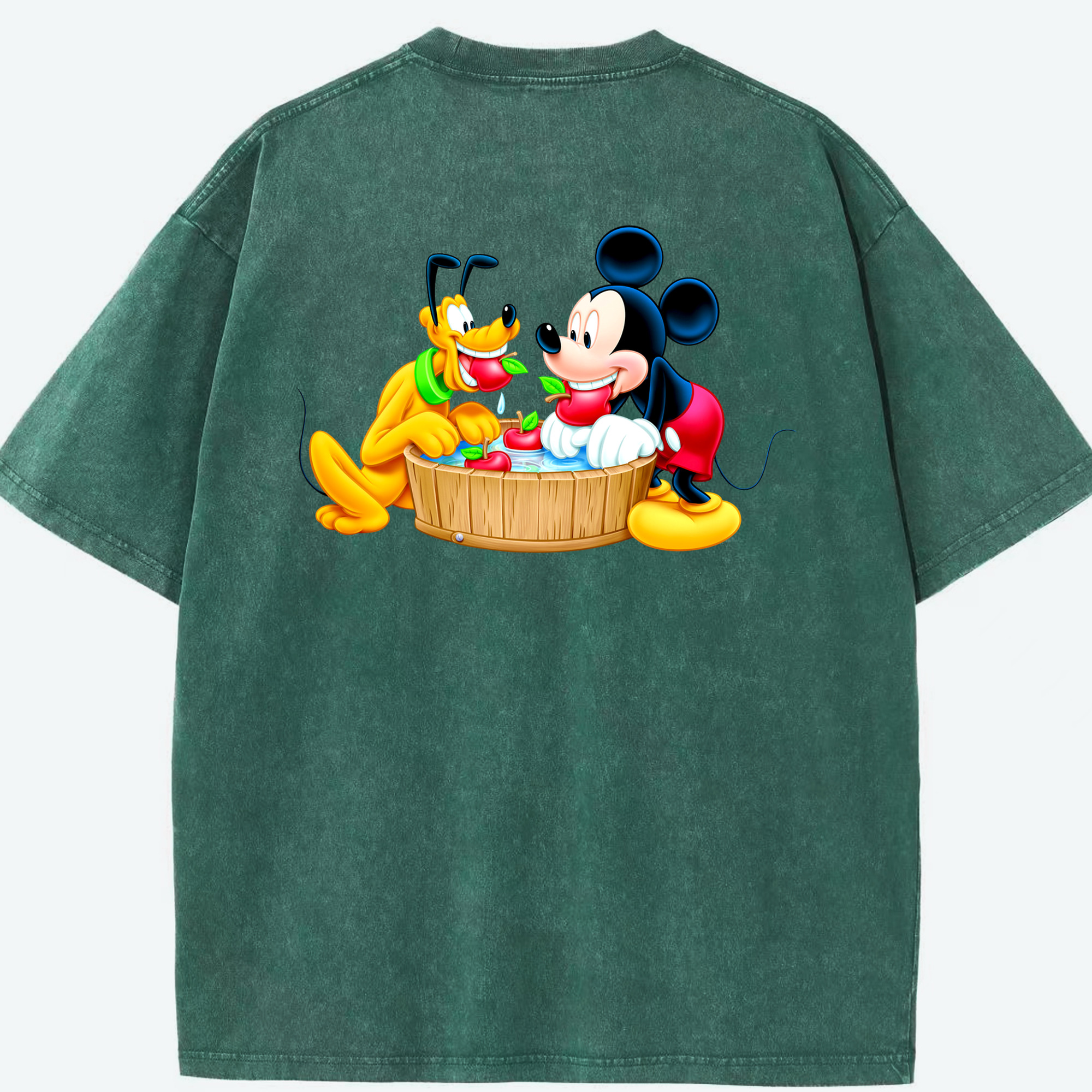 （画像用） ミッキーマウス Mickey Mouse 綿100% ヴィンテージ風 半袖Tシャツ（背面プリント）